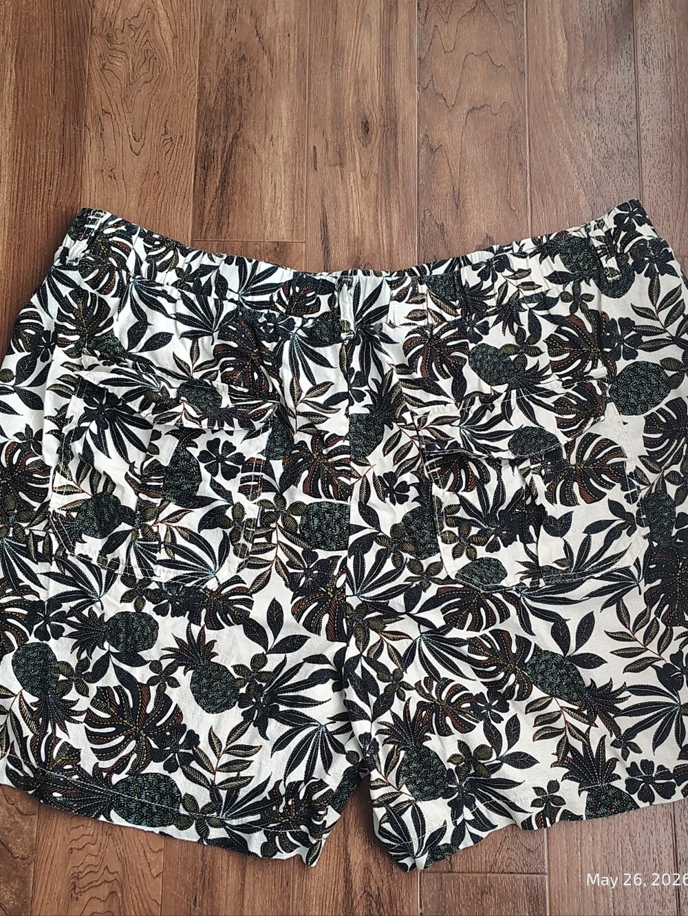 A.N.A. Joelle Floral Shorts 2X Tropical Pineapple PULL ON Linen Blend COMFORT - Picture 5 of 5